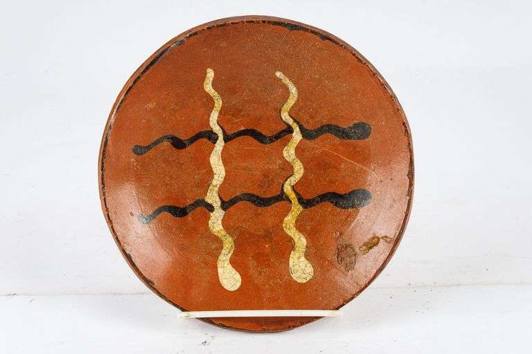 Vintage Turtle Creek Pottery Redware Plate by Greg Shooner