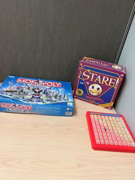 Monopoly Here & Now Parker Brothers Hasbro Board Game, Stare! Second Edition, and MagicMath Set Lot