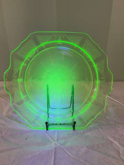 Green Depression Platter