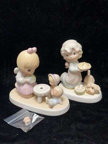 Precious Moments Porcelain Figurines: May Your Birthday Be A Blessing (E2826Q) & Dropping Over For C