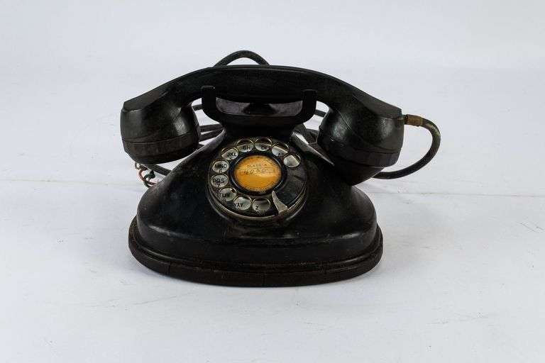 Vintage Black Desktop Rotary Automatic Electric Telephone