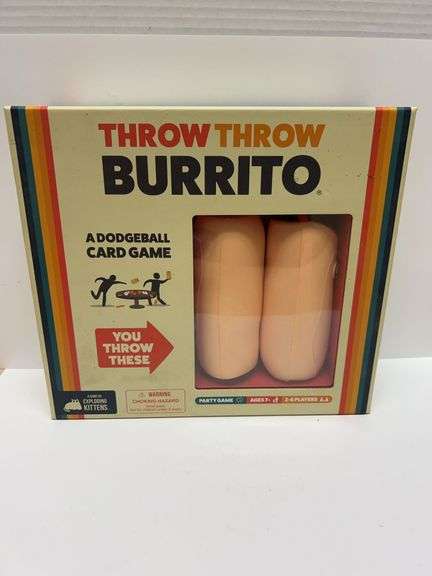 Throw Throw Burrito Dodgeball Card Game by Exploding Kittens with Two Foam Burritos, Ages 7+, 2-6 Pl