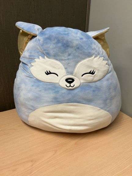 Original Squishmallows 16-Inch Blue Fox Plush with Gold Ears and Tail, Squeeze and Cuddle Me Tag, Ba
