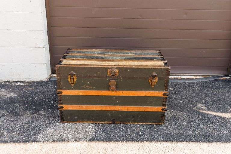 Antique Wood Steamer Trunk