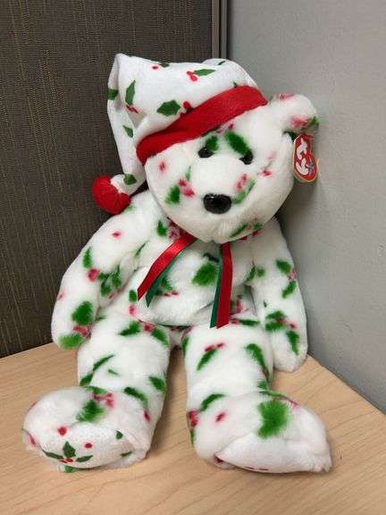 Ty Beanie Buddies 1998 Holiday Teddy Plush Bear, Beanie Buddies Collection, 2002 Holiday Pattern