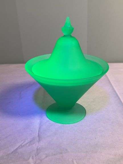 VTG Satin Uranium Lidded Candy