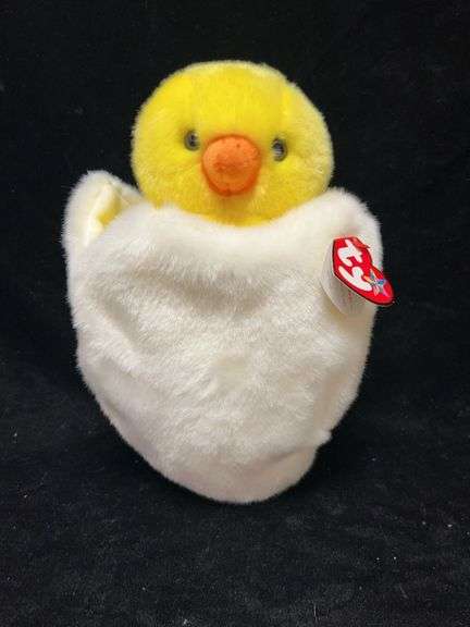 Ty Beanie Buddies Collection Eggbert Plush Chick in Eggshell with Original Tags, 2011 Release, Beani