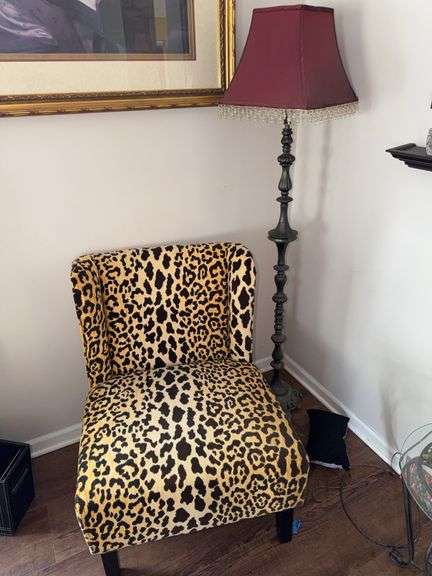 Leopard Print Accent Chair & Floor Lamp