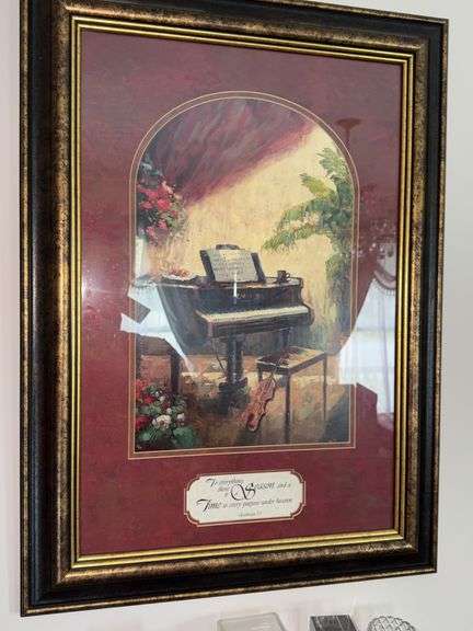 Framed Piano & Violin Inspirational Wall Art