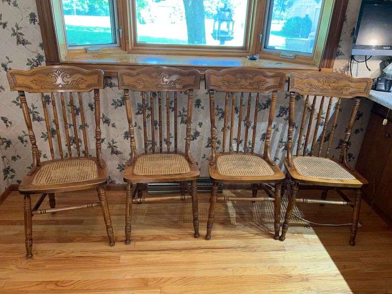 Oak Pressed Back Chairs