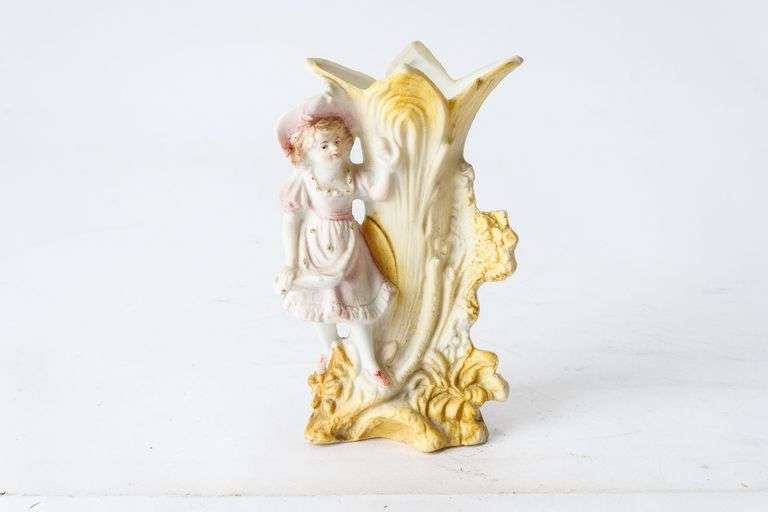 Vintage Porcelain Bisque Spill Vase