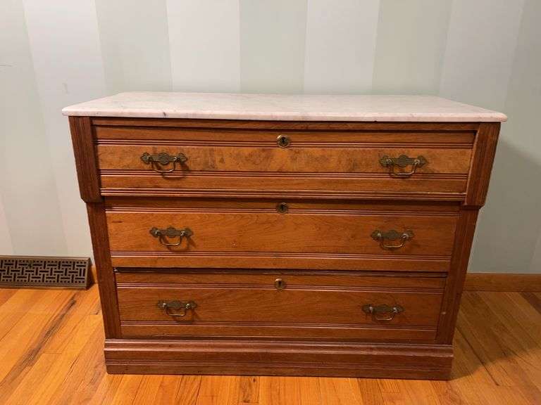 Eastlake Victorian Marble Top Dresser