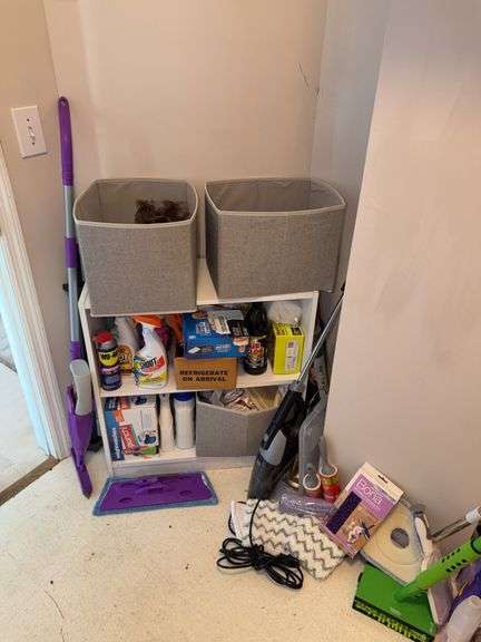 Household Cleaning Supplies & Storage Lot