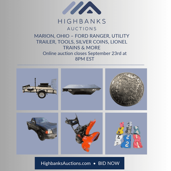 Marion, Ohio – Ford Ranger, Utility Trailer, Tools, Silver Coins, Lionel Trains & More