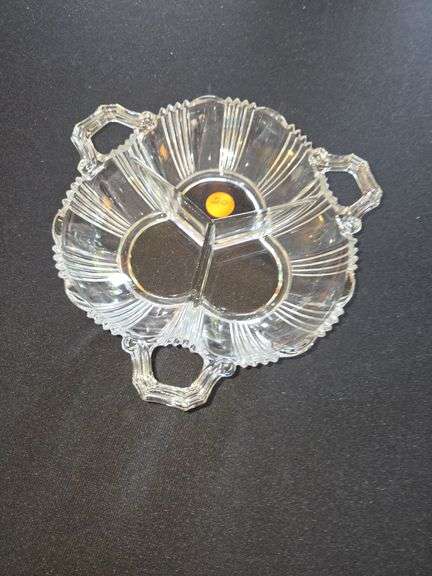 Fostoria Sunray divided relish bowl