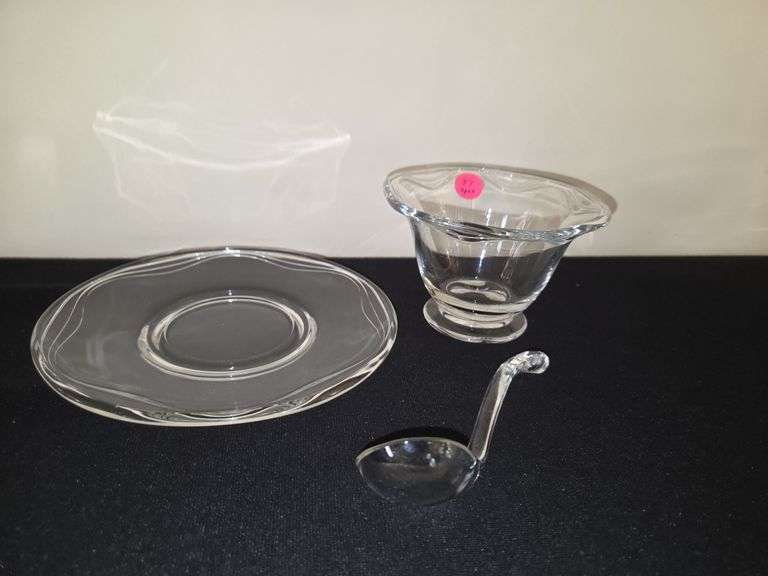 Fostoria Coronet mayonnaise set plate bowl ladle