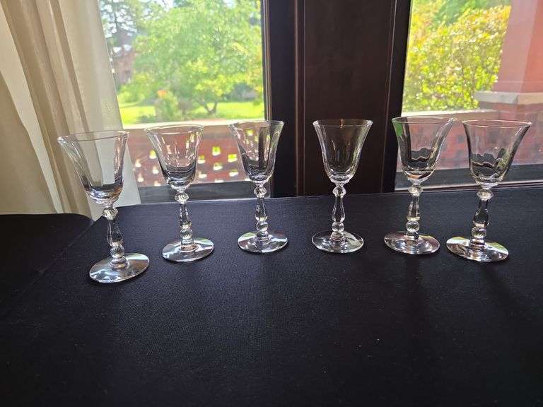 (6) HEISEY JAMESTOWN CORDiAL STEMS
