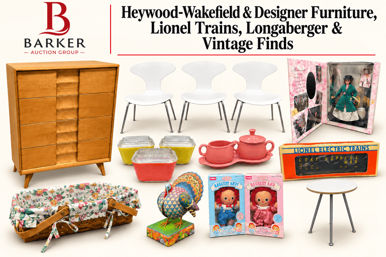 Heywood-Wakefield & Designer Furniture, Lionel Trains, Longaberger & Vintage Finds