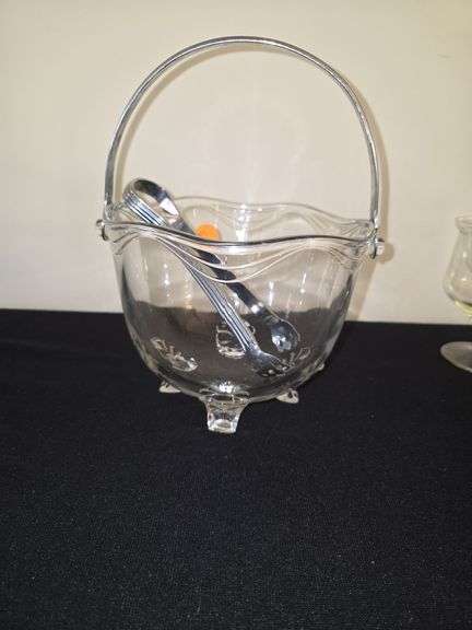 Fastoria Coronet ice bucket with tongs