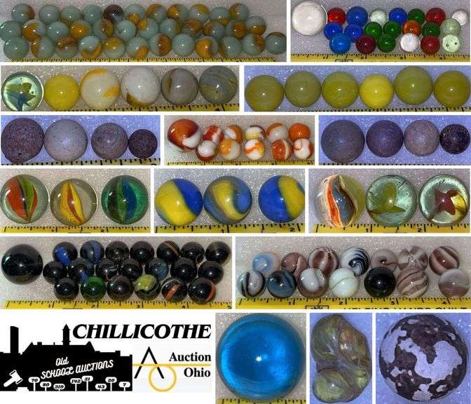 CHILLICOTHE: Vintage Marble Collection!! Shooters, Clay, Glowers, & More