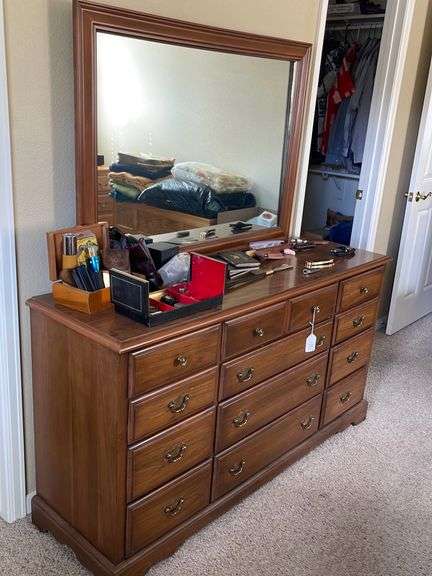 Twelve Drawer Dresser with Mirror