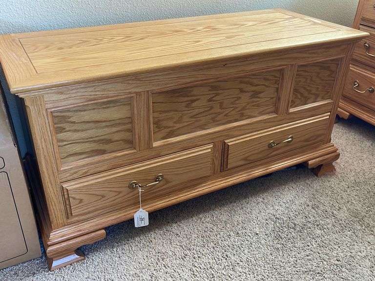 Solid Oak Chest with Two Drawers