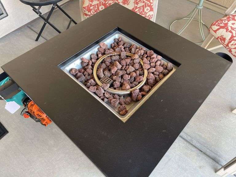 Propane Fire Pit with Cup Holders and Cover