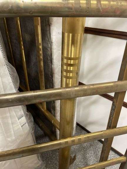 Simmons Full Brass Bed with Mattress and Box Spring