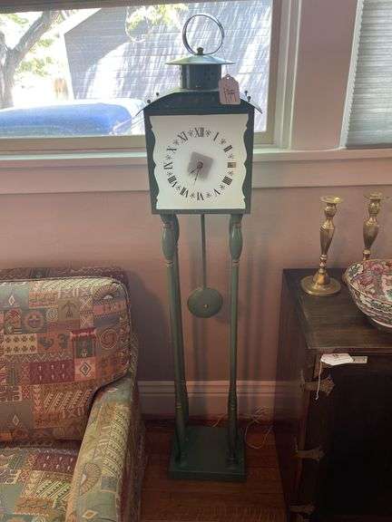 Freestanding Seafoam Shadowbox Clock