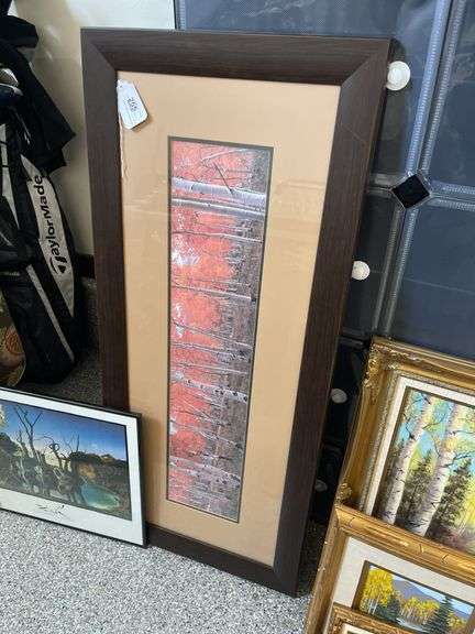 Framed and Matted Red Aspen Grove Print