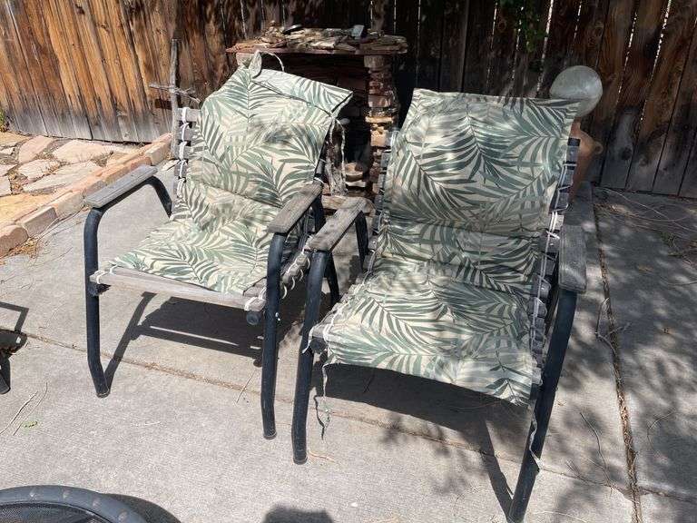 Two Outdoor Padded Chairs