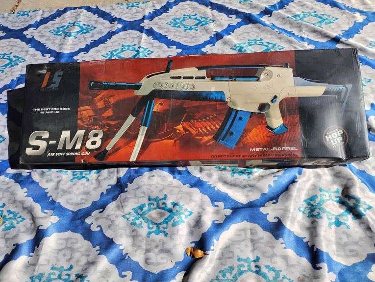 S-M8 Air Soft Gun, with Working Light up Sight, Two Banana Clips, and more. Personally Tested, Powerful, Not for Children