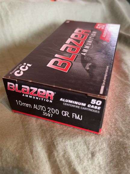 Blazer Ammunition 10mm Auto200 Aluminum Case Box of 50