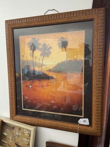 Framed and Matted Palm Beach Print
