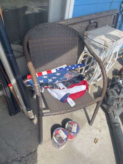 Two Faux Wicker Patio Chairs - Apexx Auctions