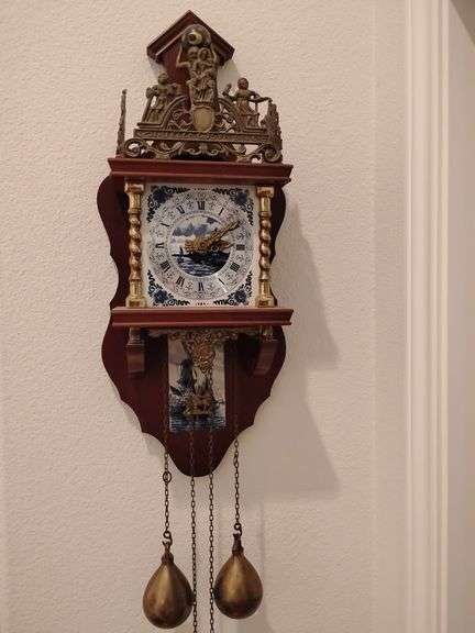 Delft Zaandam Dutch vintage wall clock,