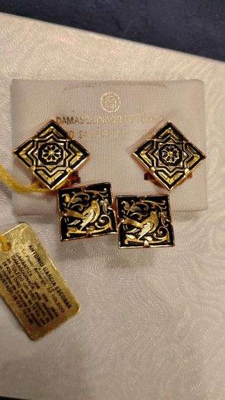 Two pairs of Damasquinado Gold Plated Earrings