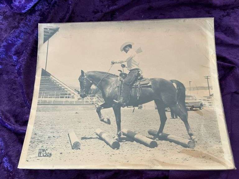 Vintage Picture of Man Riding Horse