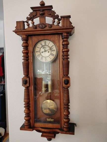 Antique German Wall Clock, Regularly Maintained, in Working Order