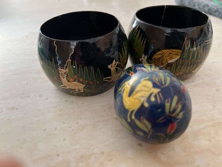 Lacquer Napkin Rings and Lacquer Egg