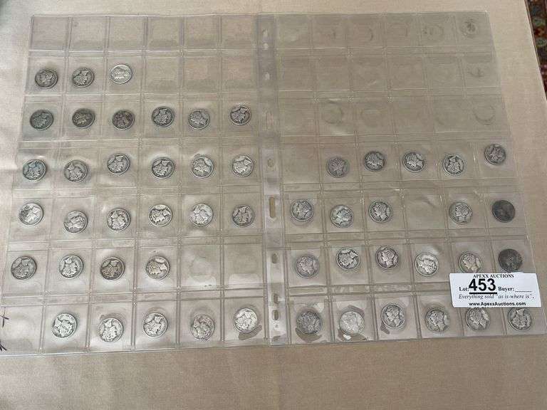 Two Partial Sleeves of Mercury Dimes