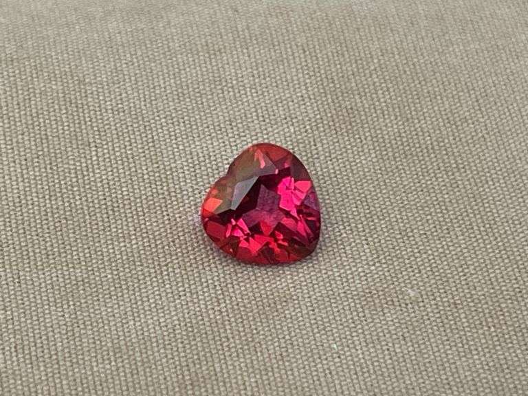 Pink Tourmaline Heart Cut Gemstone