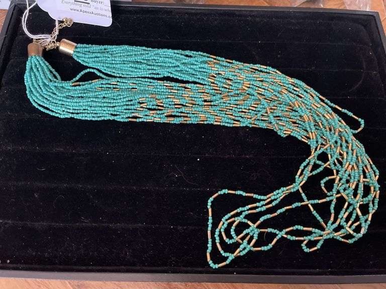 Layered Turquoise and Gold Necklace