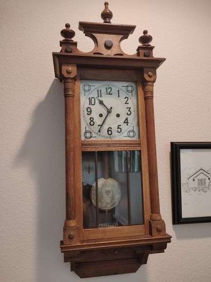 Antique German Wall Clock, Maintained and In Working Order