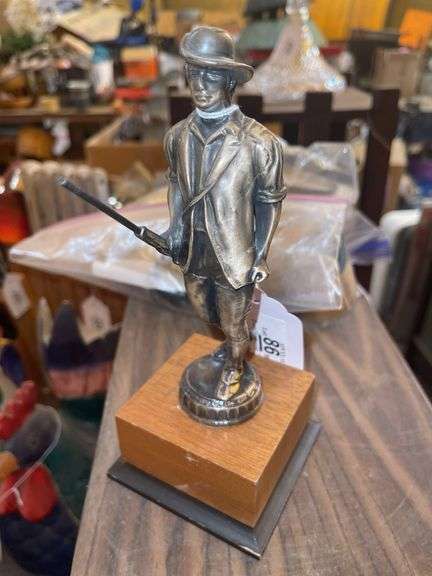 Bronze Pioneer Statuette on Wood Base