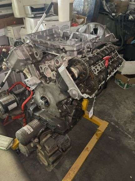 Mercedes Engine (Blown) with Aluminum Housing on Engine Stand