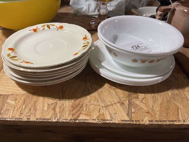 Collection of Vintage Corelle and Hall Dishes