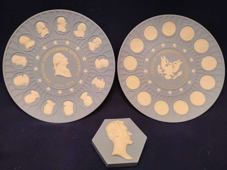 Wedgwood American Bicentennial Plates, and Allen Tiling Company Wedgwood Style Abraham Lincoln Tile