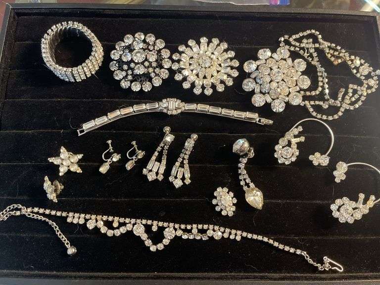 Faux Silver Tone and Gemstone Jewelry