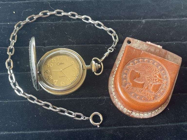 Colibri Pocket Watch with Leather Case